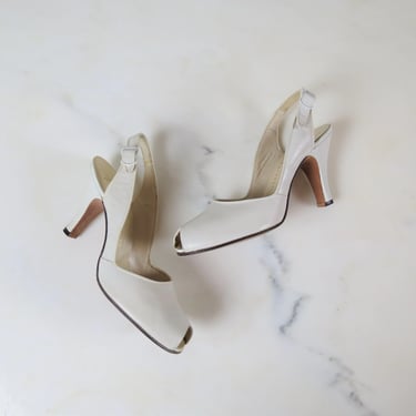 Vintage 1940s peep toe heels, sandals, 1950s, Vitality, NOS, deadstock, new in box 