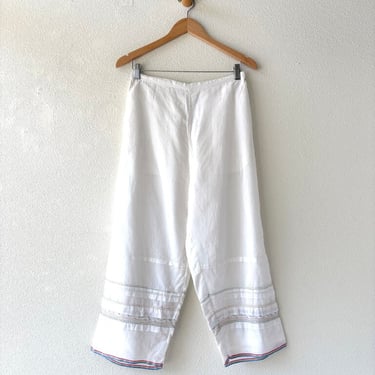 INJIRI COTTON SILK EMBROIDERED PANTS SIZE LARGE