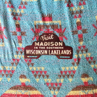 Vintage Visit Madison Wisconsin Lakelands License Plate Topper 