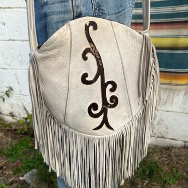 1940s Deerskin Fringe Bag Attributed to Desert Suedes