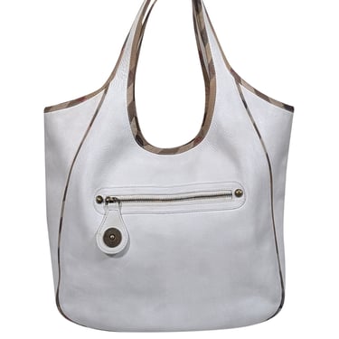 Burberry - Ivory Large Leather Shoulder Bag