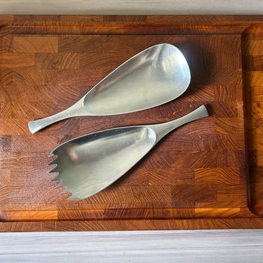 Vintage ODIN Solid Large Serving Spoon and fork Set of two Dansk Stainless Germany Flatware 