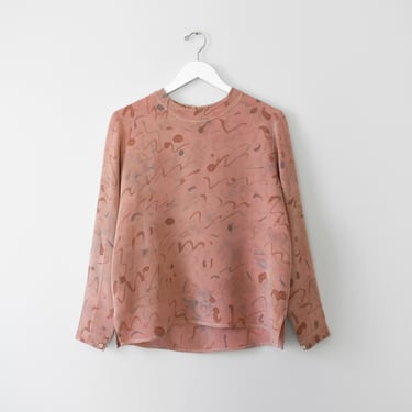 hand painted vintage silk shirt | rose madder eco dye 
