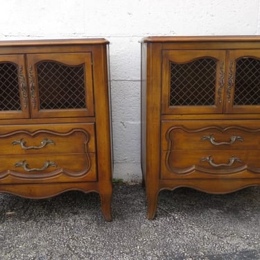 Metz French Carved Large Nightstands Bedside End Tables a Pair 5355