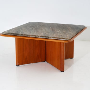 Marble & Teak Coffee Table, 1960s 