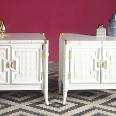 Faux Bamboo Nightstands - Custom Lacquered 