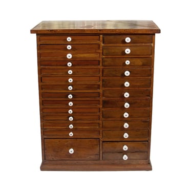 Antique 26 Flat Drawer Wood Cabinet