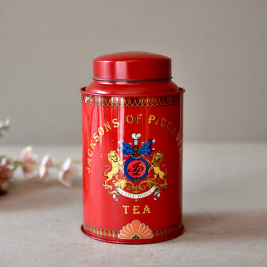 Vintage Tin Box Red Tea Storage Box Home Decor 