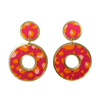 Sample Sale Pink Round Colorful Leopard Earrings