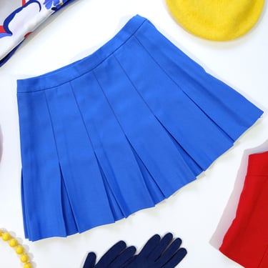 Adorable Vintage 70s 80s Blue Mini Tennis Skirt 