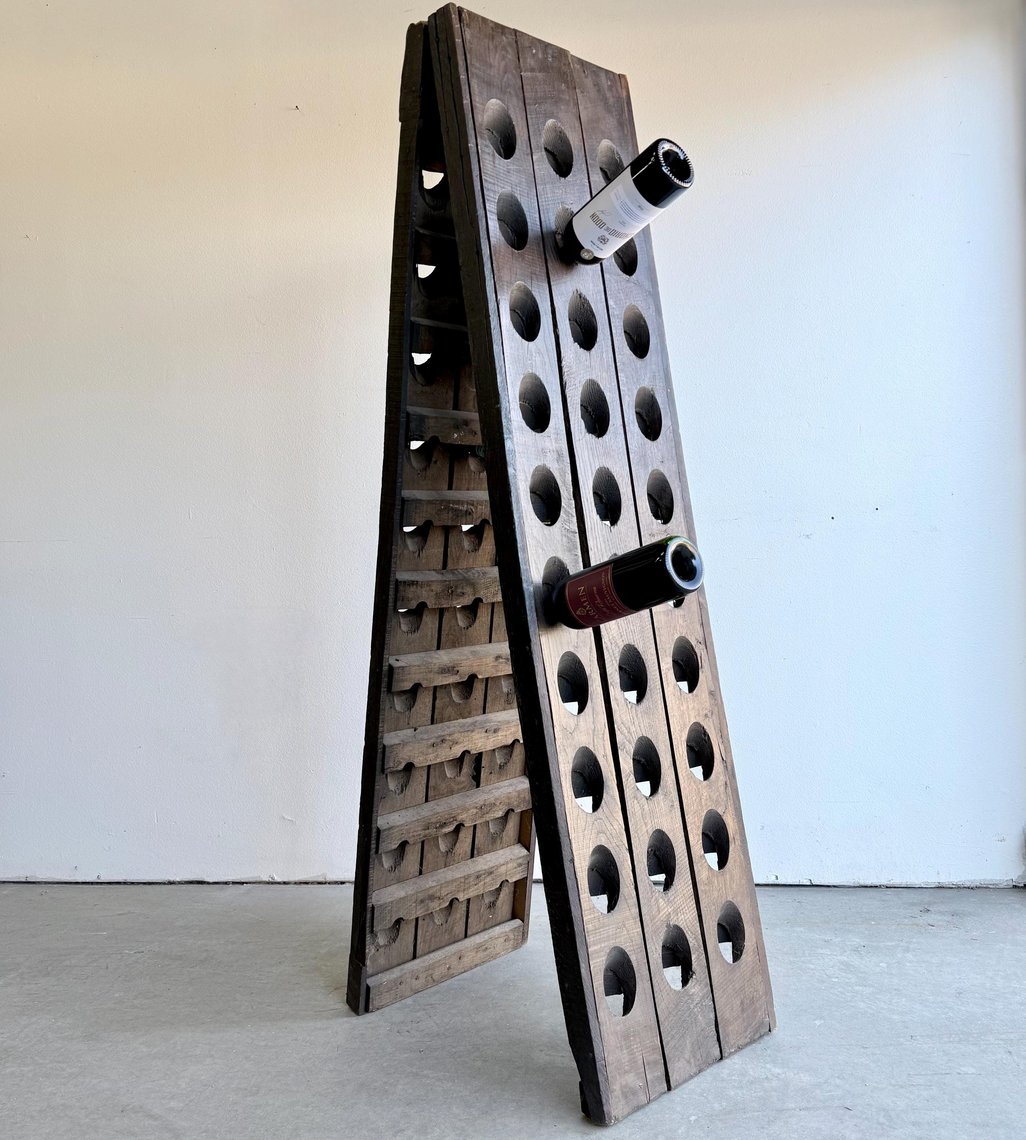 Antique Riddling Rack Wooden Wine Rack Pupitre 60 Bottles French ...