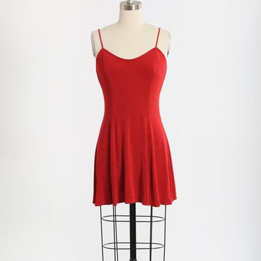 Vintage 90s Red stretch mini dress 