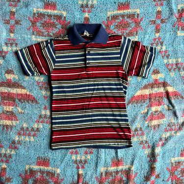 Vintage 1980s Kids Striped Atkinson Polo Shirt 