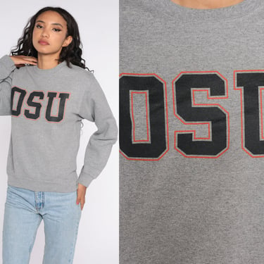 Oklahoma State University Sweatshirt Y2K OSU Sweatshirt College Shirt Baggy Jumper 00s Sport Vintage Grey Jerzees Small S 