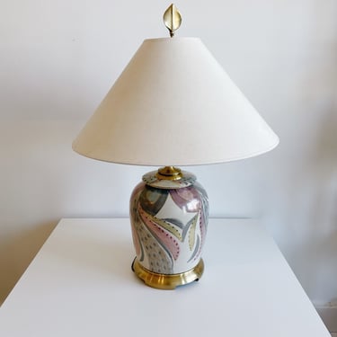 Brass and Pastel Table Lamp