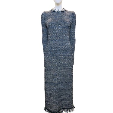 Vintage Lanvin Navy Melange Knit Sweater Dress