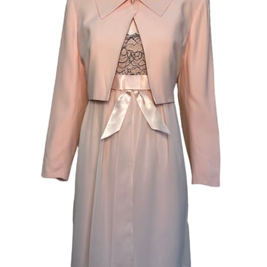 MaxMara Blush Chiffon Babydoll Dress with Matching Jacket