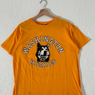 Vintage Yellow Washington UW Huskies T shirt Size XL