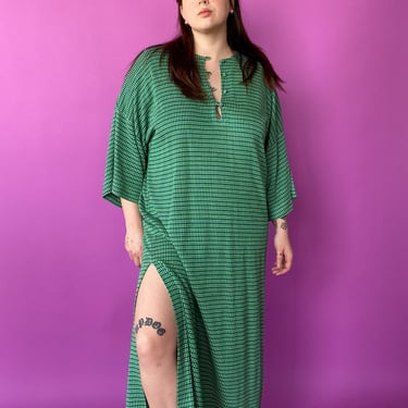 1980s Green Plaid Tunic Dress, sz. 5X
