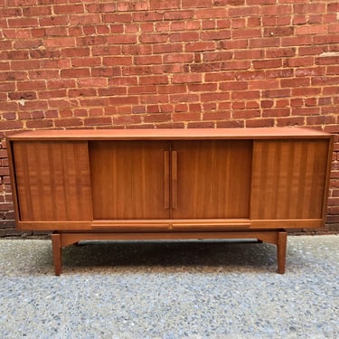 Danish Teak Credenza with Mirrored Back