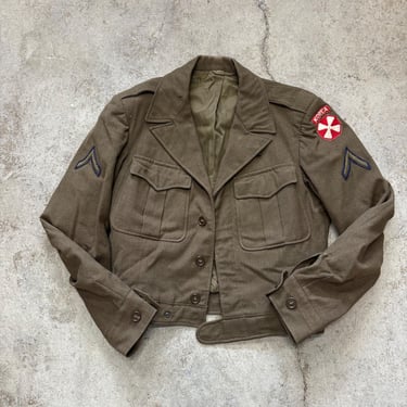 Vintage 1940s 1950s OD Wool ‘Ike’ Jacket Sz Small? 