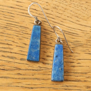 Silver Lapis Drop Earrings