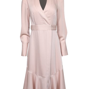 BCBG Max Azria - Pink Long Sleeve Wrap Midi Dress Sz XXS