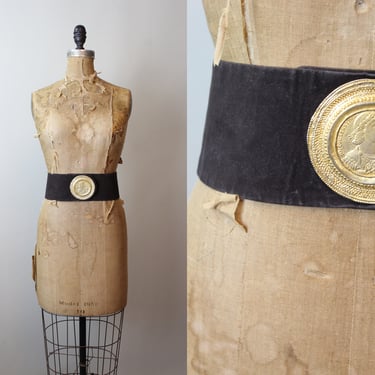 1950s COIN wide leather belt large | new summer 