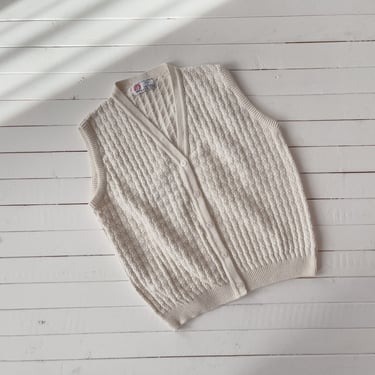 white sweater vest | 80s 90s vintage cream minimalist dark academia preppy cottagecore sleeveless sweater 