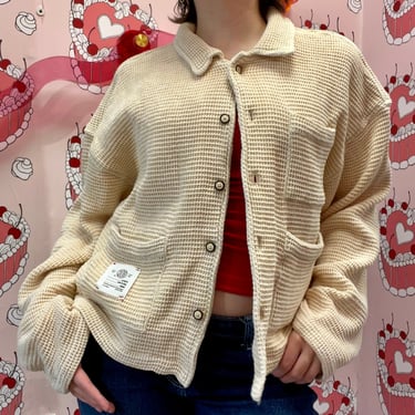 BDG Cream Waffle Cardigan