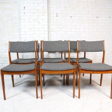 Vintage MCM set of 6 teak dining chairs by Scandinavian Woodworks | Free delivery in NYC and Hudson Valley areas 