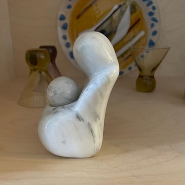 Marble Mother Baby Sculpture