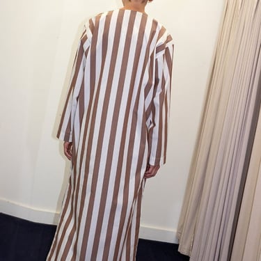 Baserange Stave Dress - Brown/White Stripe on Garmentory