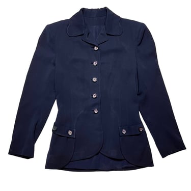 Vintage 1950s Women's FORSTMANN Wool Gabardine Jacket ~ XS ~ Blazer / Sport Coat ~ Art Deco ~ 