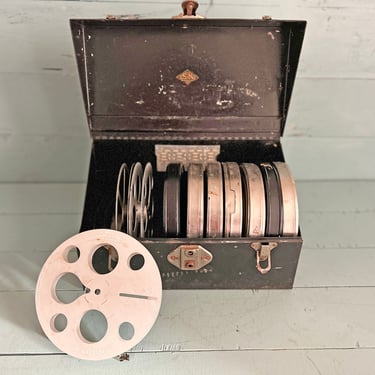 Vintage 8mm Film Movie Case, 13 Reels Ranging In Size // Film Storage, Movie Collecter // Perfect Gift 
