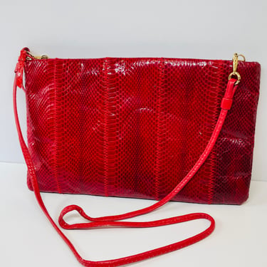 1980’s Clemente Red Snake Skin Purse