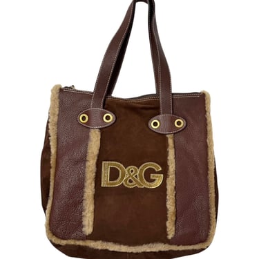 Dolce & Gabbana Suede Logo Tote