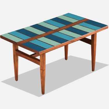 Frank Rohloff Multi-Blue Color Top Coffee Table