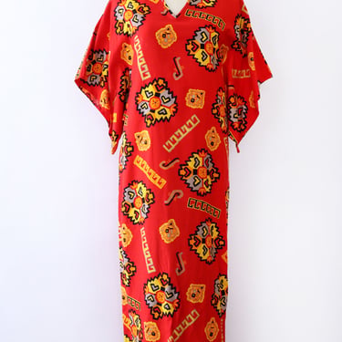 David Brown Fiery Ikat Print Caftan XS/S