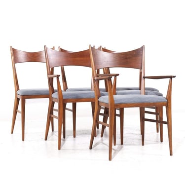 Paul McCobb for Calvin Mid Century Mahogany Dining Chairs - Set of 6 - mcm 