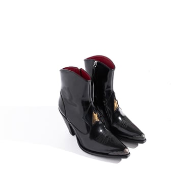 GOLDEN GOOSE Black Ankle Western Boots (Sz. 38)