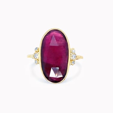 Oval Rubellite Tourmaline Cocktail Ring