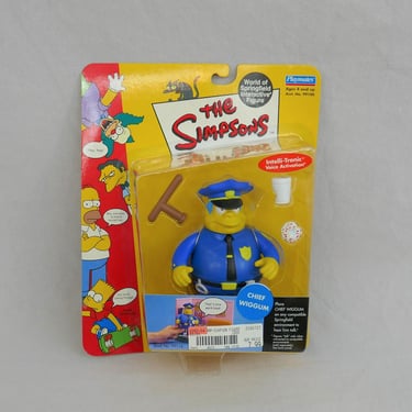 Vintage Chief Wiggum from The Simpsons Toy - World of Springfield Interactive Figure - New in Package - 2000 Playmates 