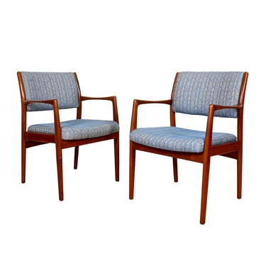Pair, Danish Modern Teak Accent | Dining Chairs with Arms