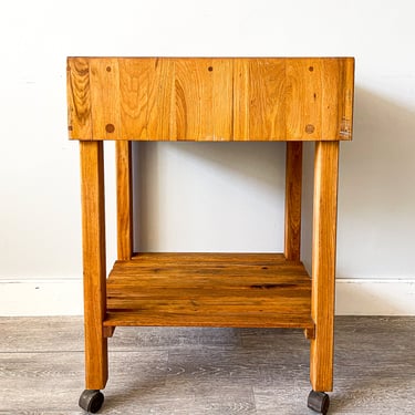 Vintage Butcher Block Kitchen Cart