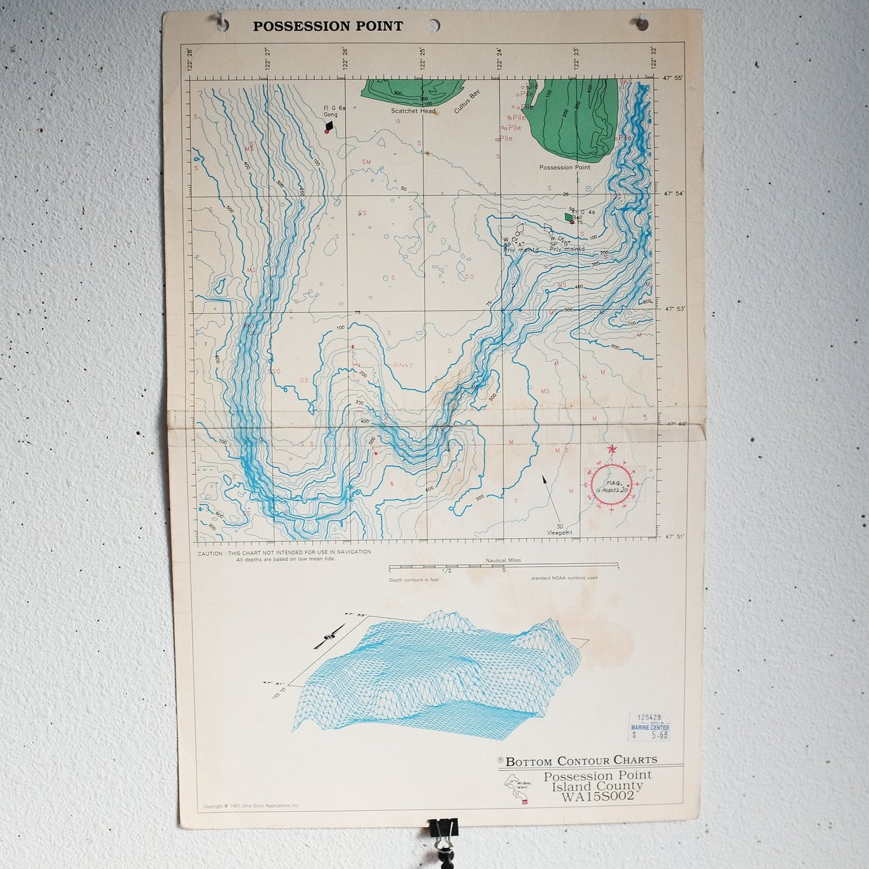 Map of the Ocean Floor / Bottom Contour Chart 1980 | Microscope ...