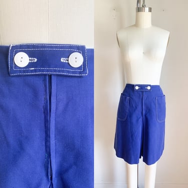 Vintage 1970s Sailor Shorts / Skirt // 27