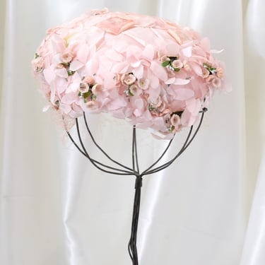 Vintage Pink Floral Petal Hat