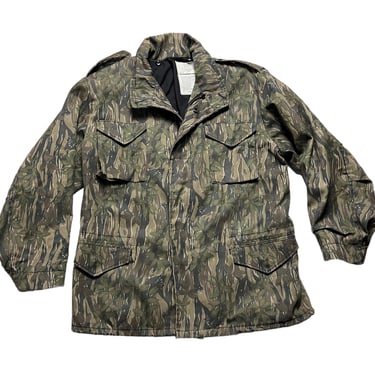 Vintage USA Made Realtree Camouflage M-65 Field Jacket ~ size Large Regular ~ Coat ~ Military Uniform ~ Smokey Branch Camo ~ 