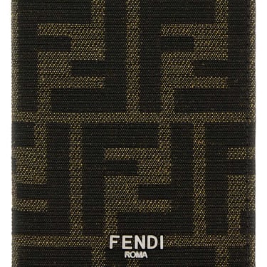 Fendi Men Embroidered Fabric Card Holder